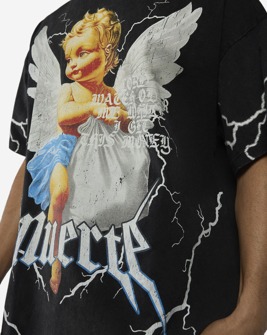 Shop Hasta Muerte Muerte Bolts Boxy Tee MUERTEBLT-01 black