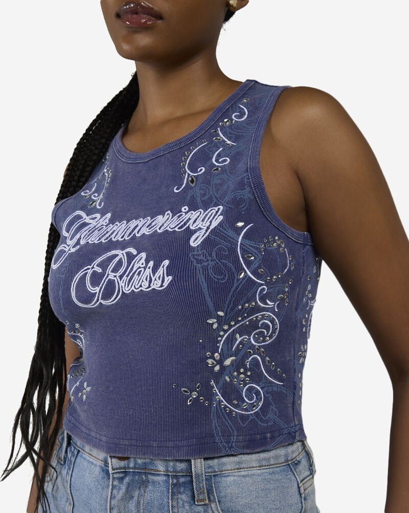 Smoke Rise Mineral Wash Rib Tank  RKT26S453SN-TWILIGHTBLUE Blue 3