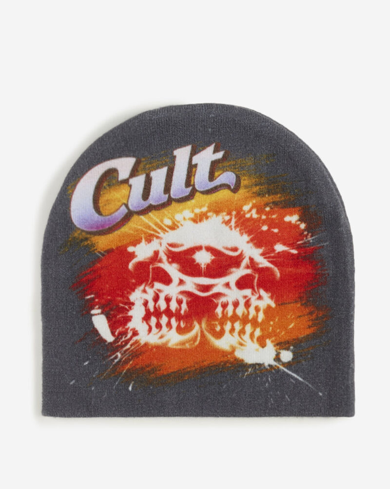 Cult of Individuality Skulls Knit Hat  626BS-KHS02A Grey 1