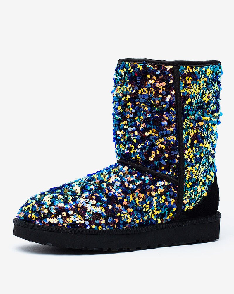 classic short sequin boot black
