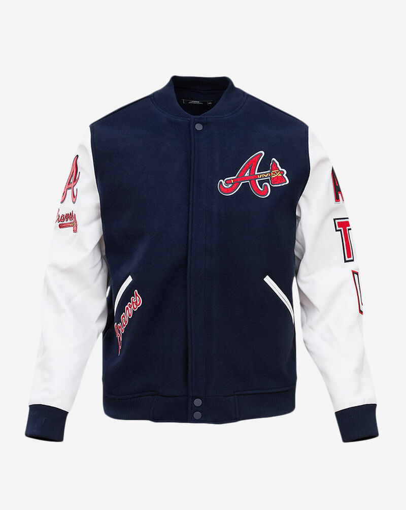 PRO STANDARD Atlanta Braves Classic Wool Varsity Jacket LAB631282-MDN Blue 1