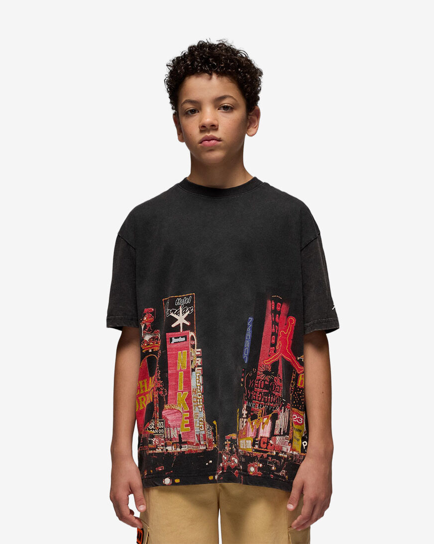 Shop Jordan Big Kids' Night Lights T-Shirt 95F383-023 black