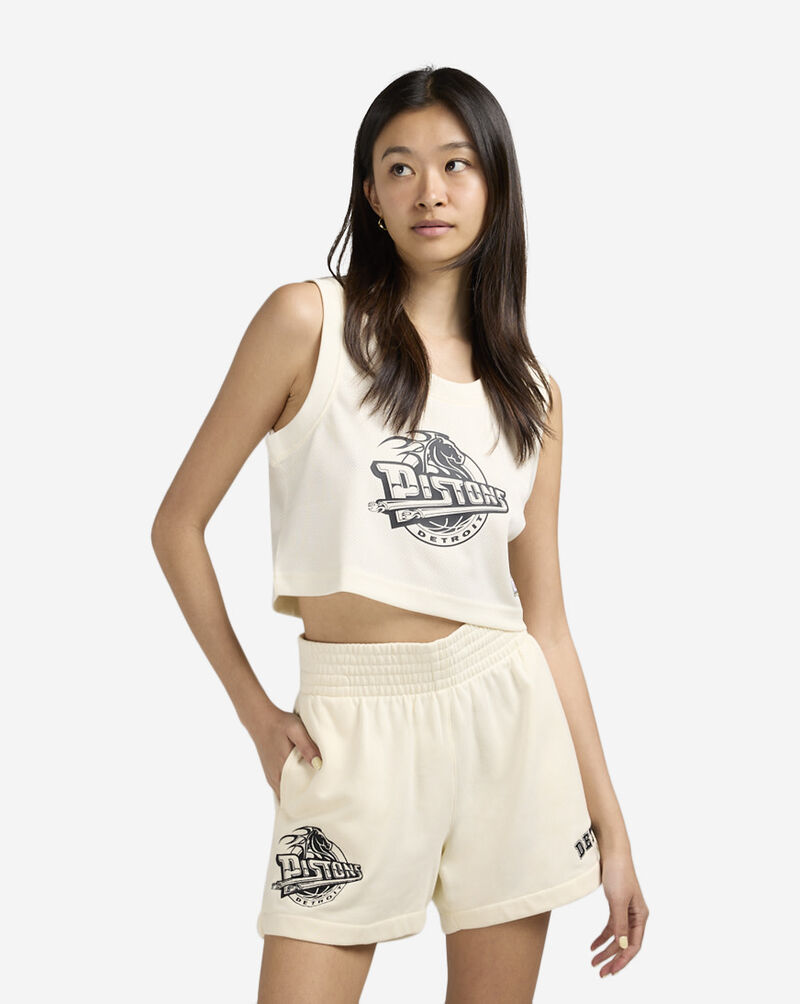 Mitchell  Ness Detroit Pistons Crop Tank TP8487-DPICREA Beige 1