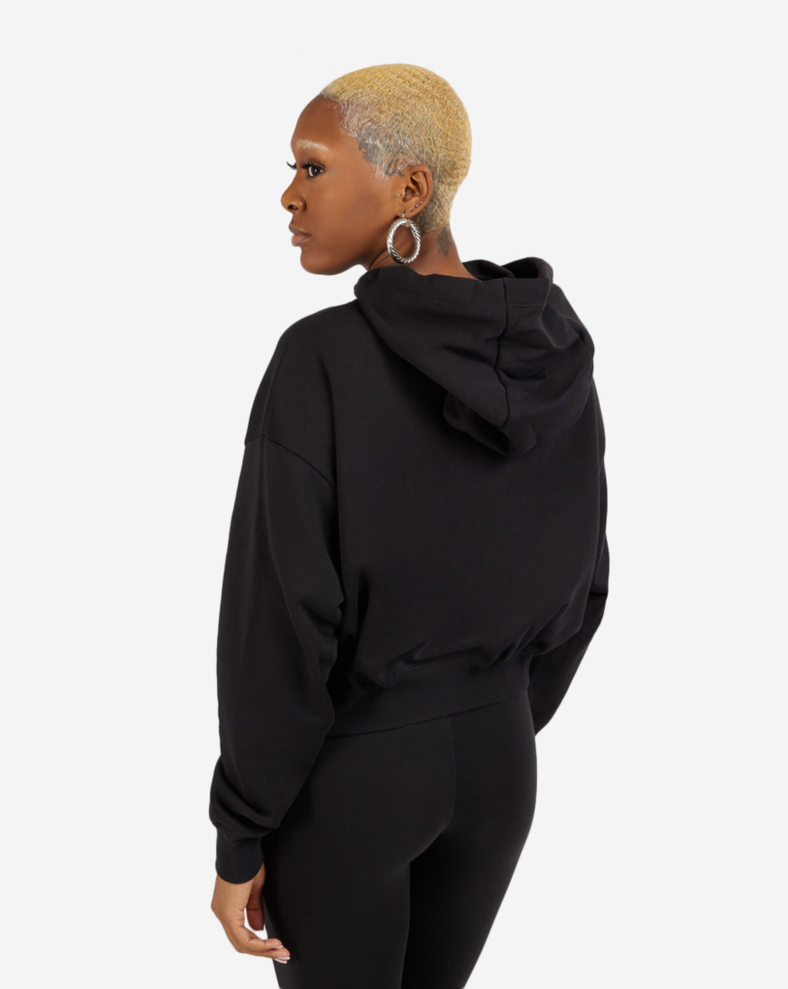 Shop Nike NSW Club Fleece Graphic Cropped Hoodie DQ5850010 black