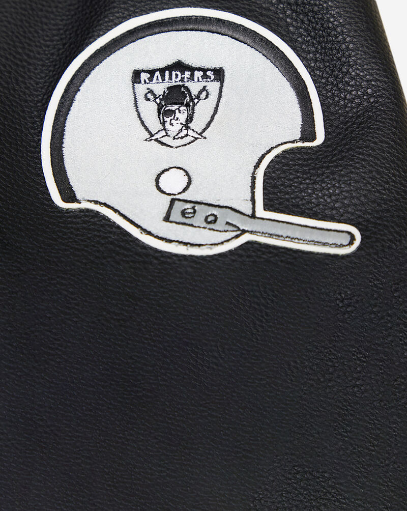 PRO STANDARD Las Vegas Raiders Retro Classic Rib Wool Varsity Jacket FOR643571-EBK cream 4