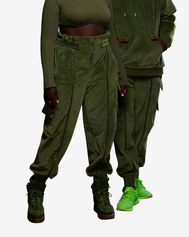 adidas IVY PARK Corduroy Zipper Pants  HM2596 Green 1