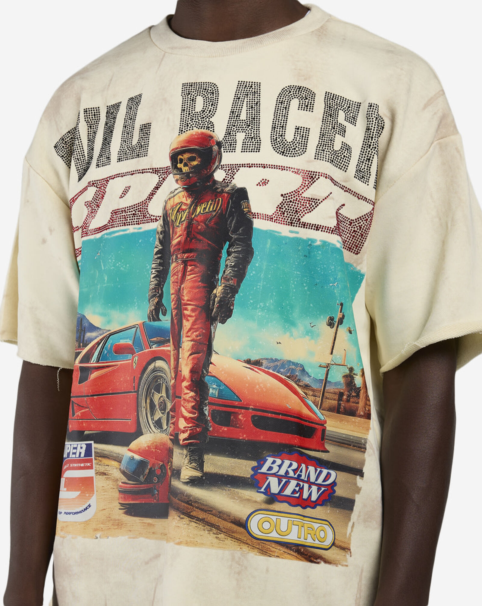Shop BKYS Apparel Evil Racer Regular Tee T1451RSP-OFF cream | SNIPES USA