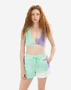 Colorblock Ting Velour Crop Top