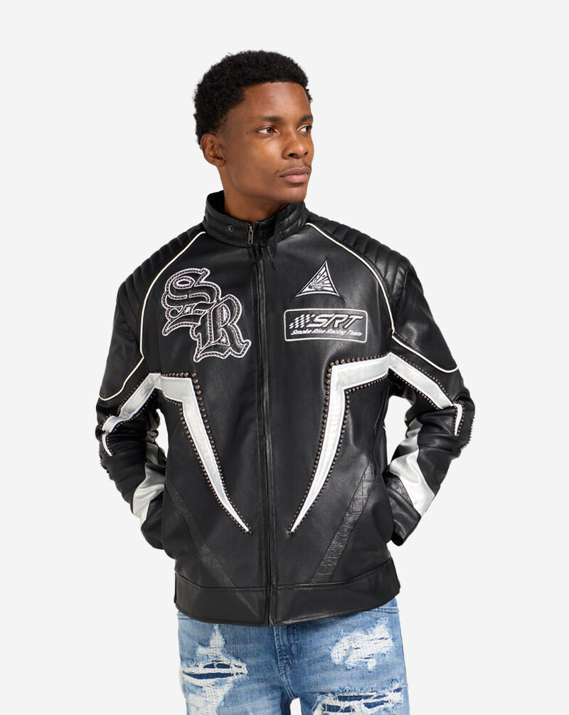 Smoke Rise Club Cricut Racing PU Jacket  WO26F588SN-BLK Black 1