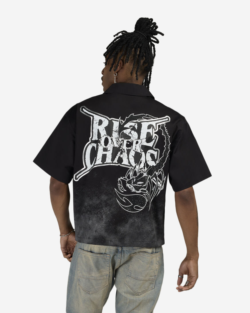 Shop Smoke Rise Rise Over Chaos Woven Shirt WH26S429SN-BLK black