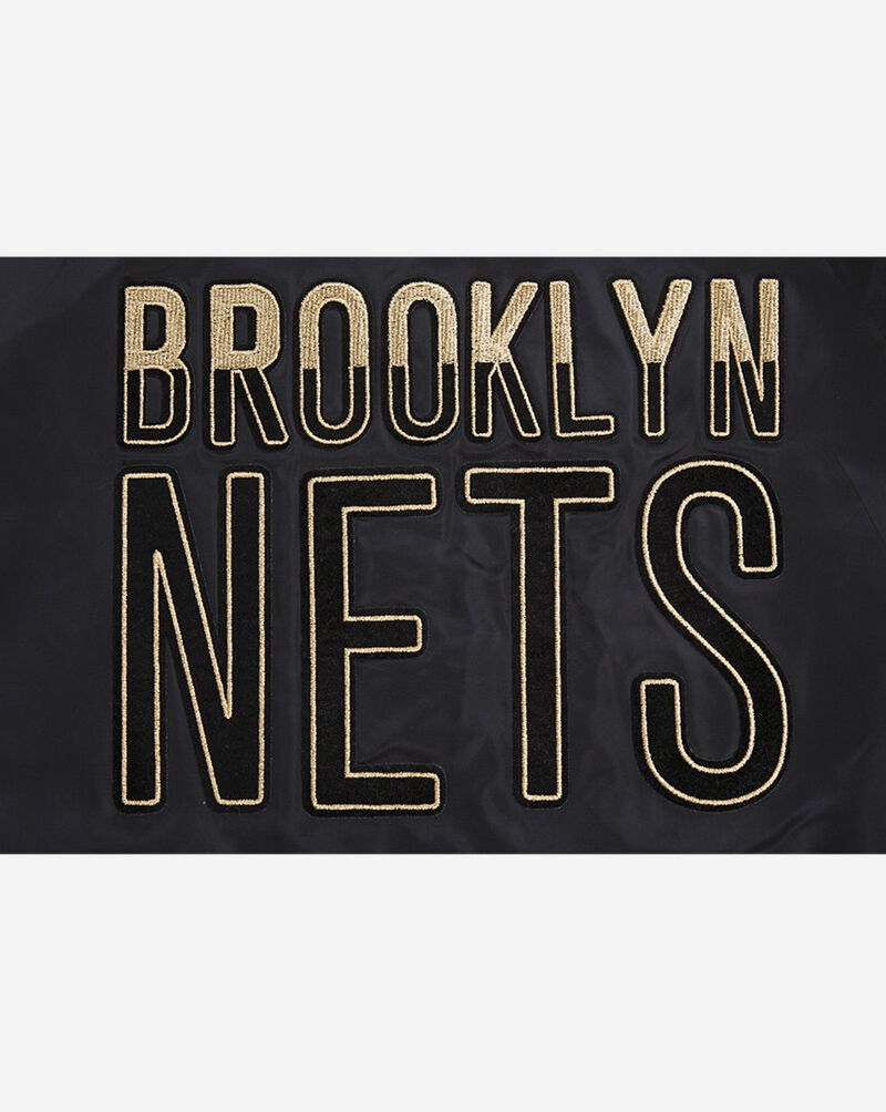 PRO STANDARD Brooklyn Nets Holiday Glam Satin Jacket BBNU59337-BLK Black 6