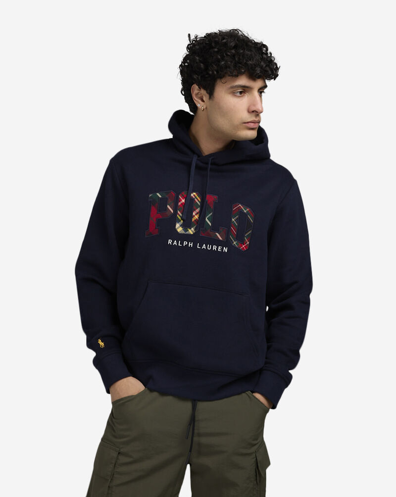 Polo Ralph Lauren Fleece Tartan Hoodie  710954245001-NVY Blue 1