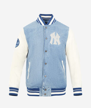New York Yankees Varsity Blues Denim Varsity Jacket 