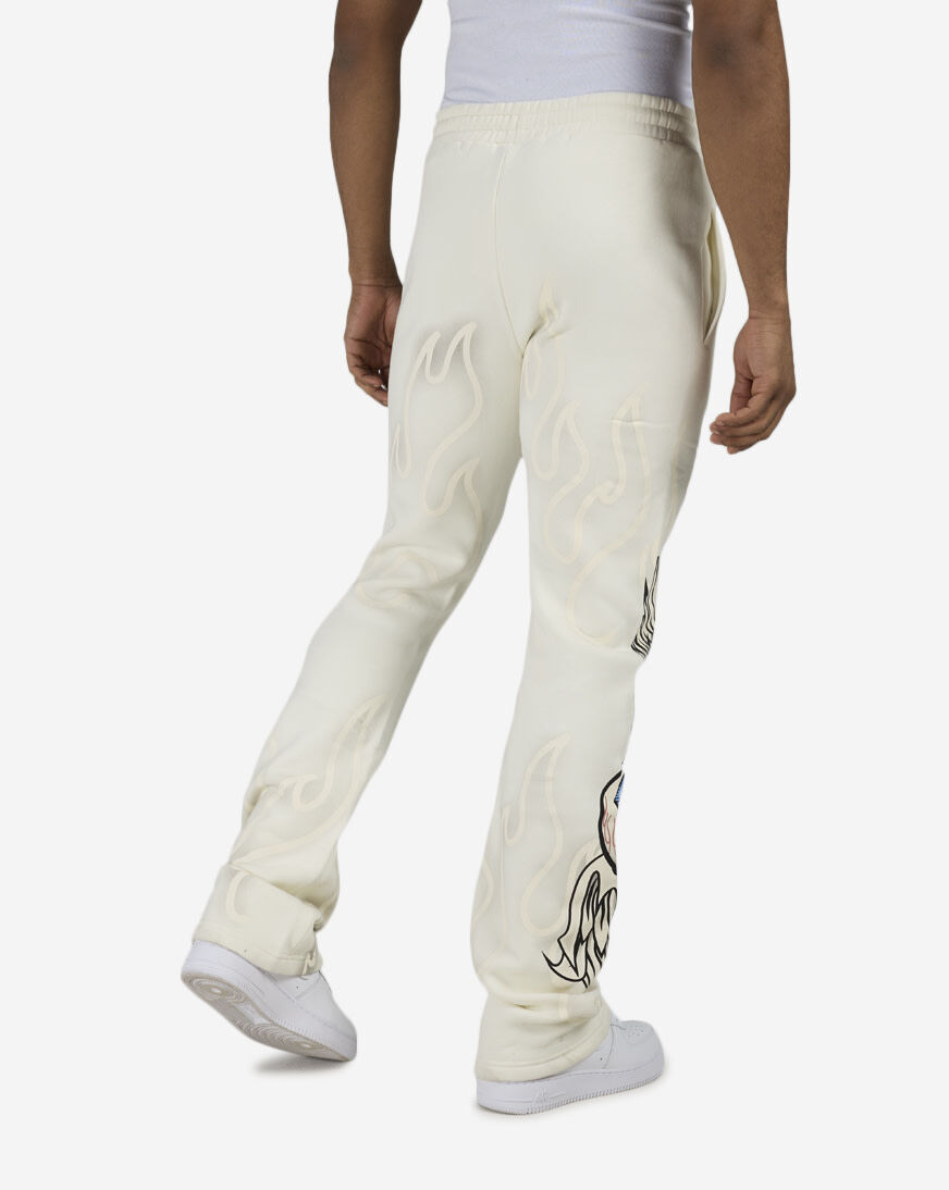 Shop Von Dutch Eye Of Fortune Flame Fleece Pant 4VND3B0179SN-CRM