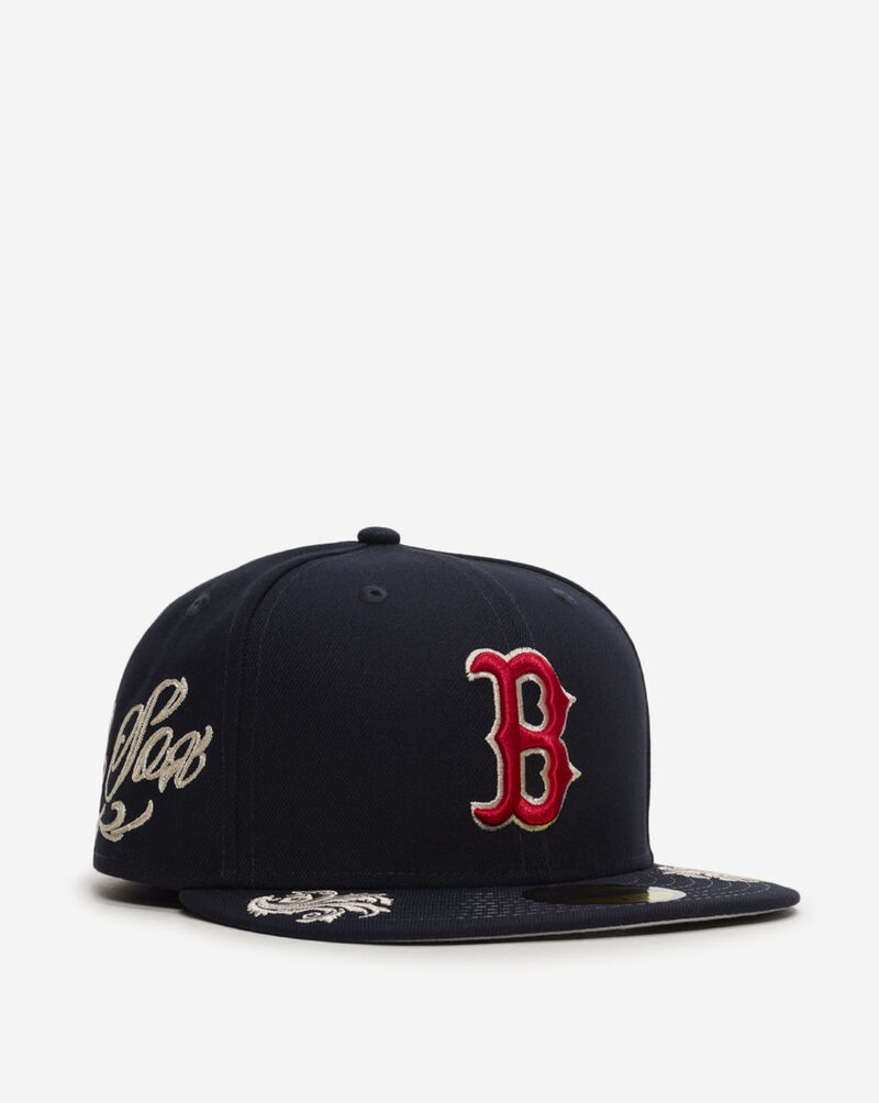 New Era 59Fifty Boston Red Sox Embroidery Wordmark Fitted Hat 60792432 Blue 1