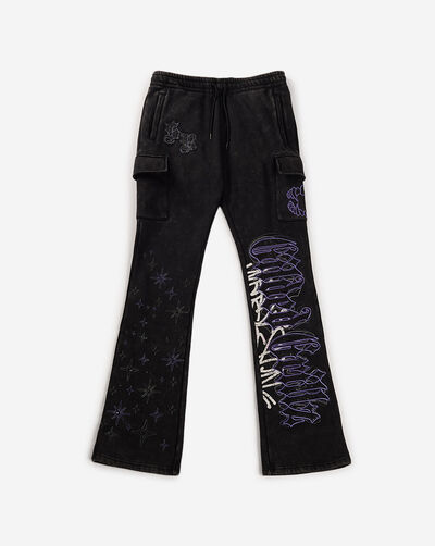 Rhinestone Dystopia Stacked Fleece Pants 