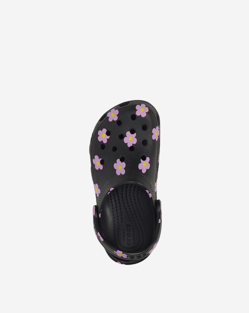 Crocs Grade School Classic Flower Clog 212670-001J Black 7