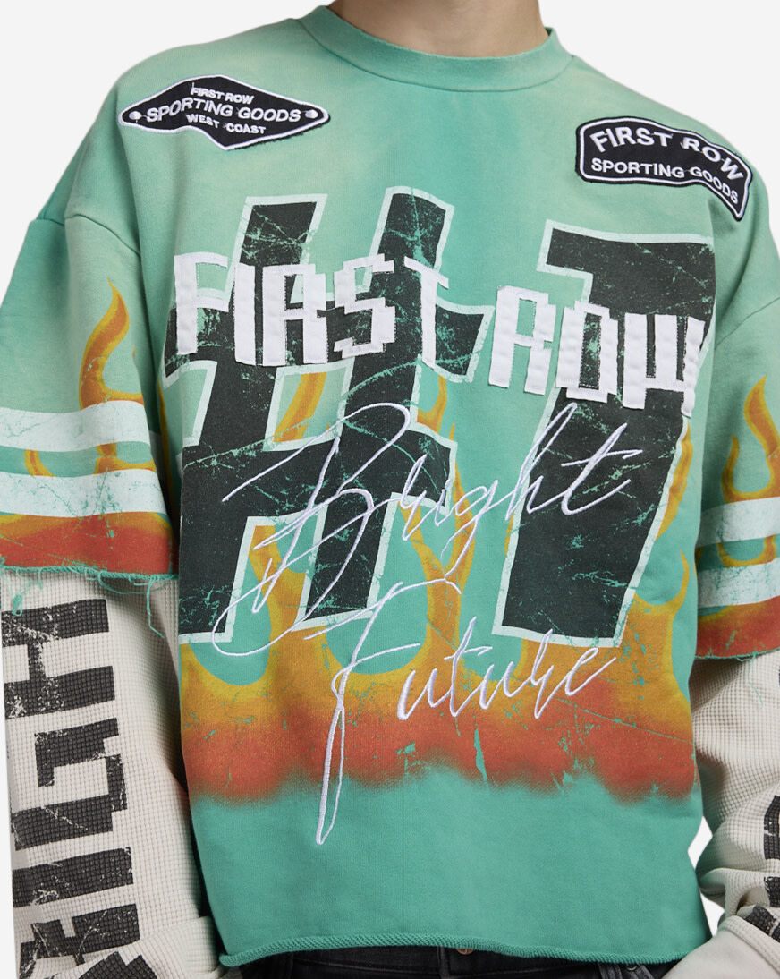 Shop First Row Bright Future Long Sleeve 2Fer Tee FRF3021-TURQ