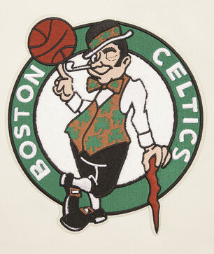 Boston Celtics Retro Classic Rib Cropped Fleece Pullover Hoodie