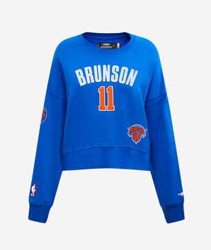 New York Knicks Jalen Brunson #11 Classic Player Name and Number Fleece Crewneck