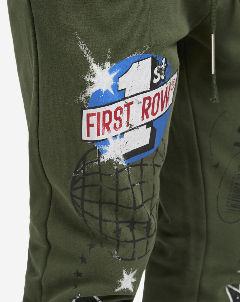 First Row Fleece Pant With Patches FRB2468S-OLV Green 3