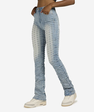 Hole Punch High-Rise Boot Pants