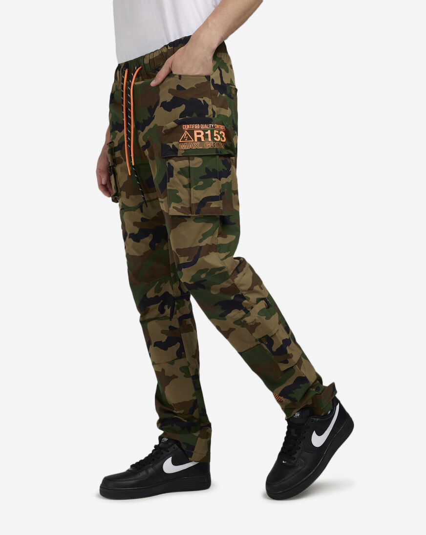 Shop Smoke Rise Multi Cargo Nylon Pants WP25584SN-CAM camo