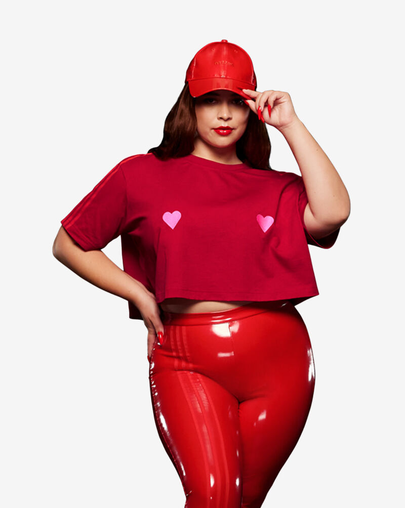 Shop adidas IVY PARK Graphic Crop Tee (Plus Size) HM7824 red | SNIPES USA