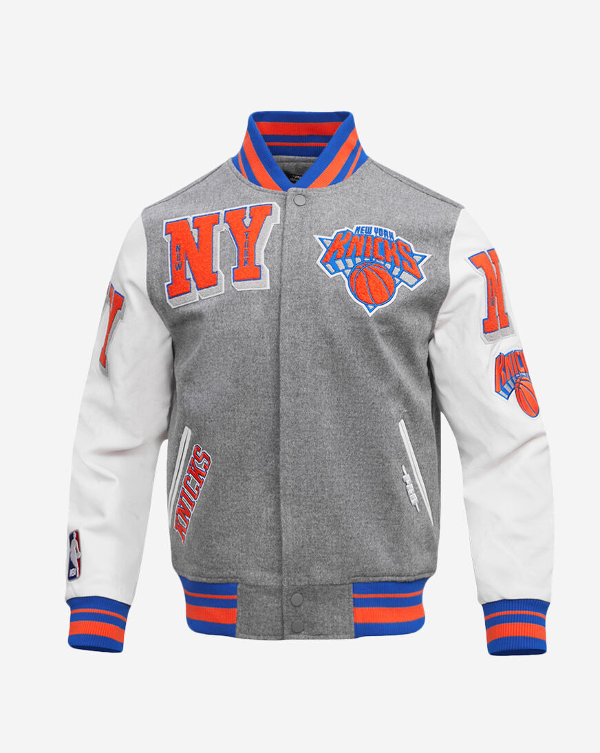 Shop PRO STANDARD New York Knicks Mash Up Rib Wool Varsity Jacket