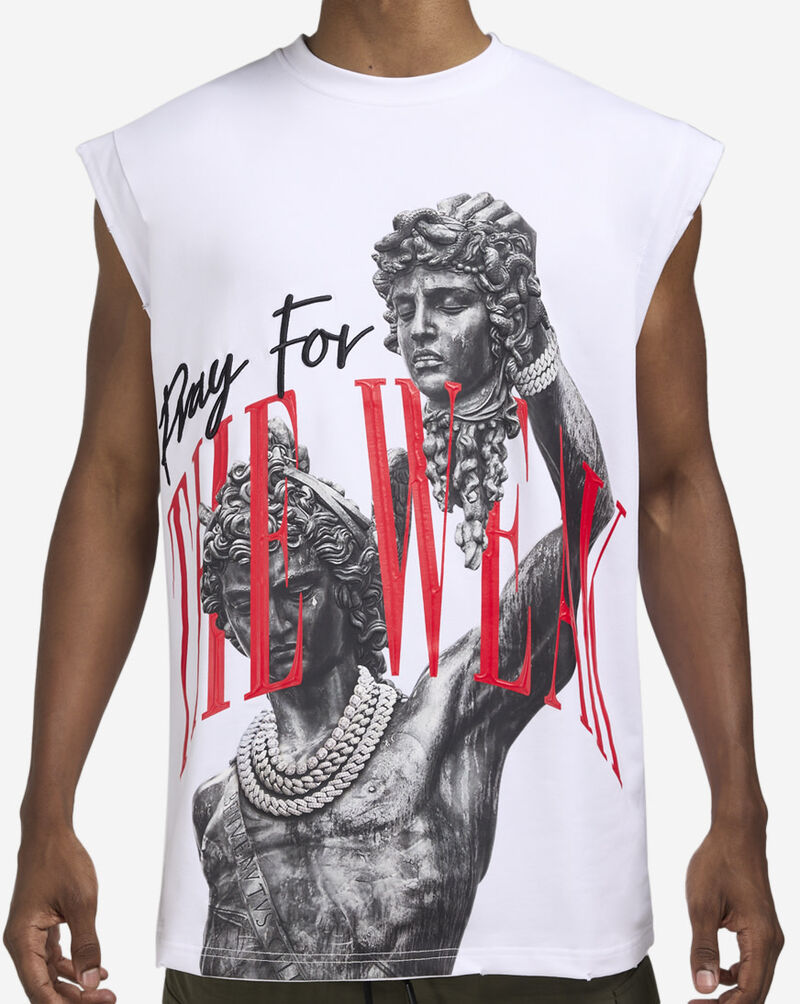 STREETZ IS WATCHIN Pray For The Weak Muscle Tank SWSL5212-WHT White 3