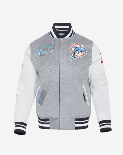 Miami Dolphins Retro Classic Rib Wool Varsity Jacket