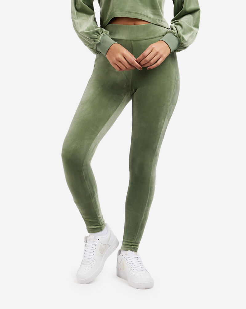 green velour leggings