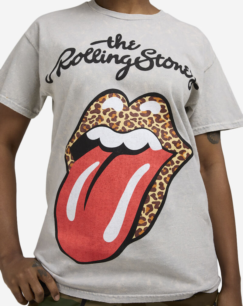 Graphic Tees Rolling Stones Tongue Leopard Lips Tee RLS1100XX Grey 3