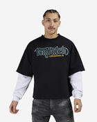 Von Dutch Fleece Flame Eye Logo Long Sleeve Boxy 2-Fer Tee 4VND5A3537-BLK Black 1