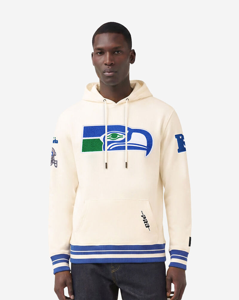 PRO STANDARD Seattle Seahawks Retro Classic Fleece Pullover Hoodie FSS544421-ERB cream 1
