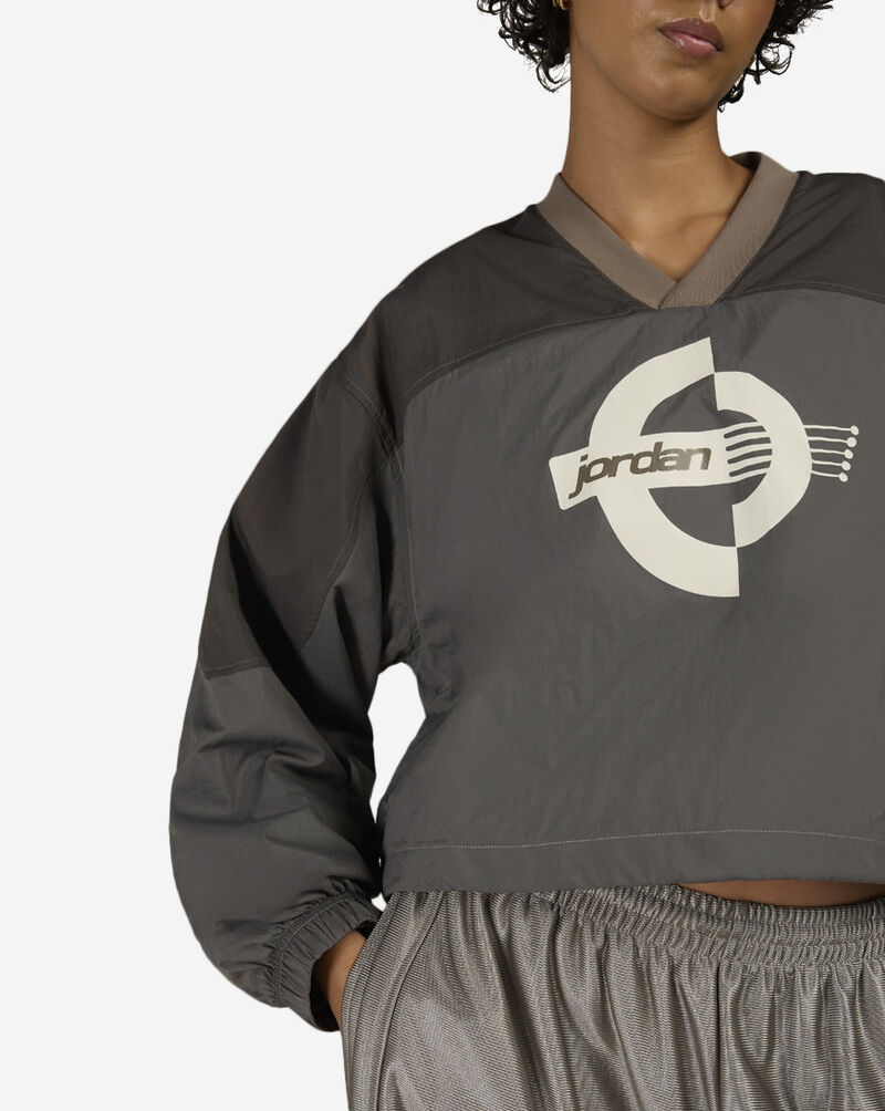 Jordan Brooklyn Woven Long-Sleeve Graphic Pullover IF1077-040 Grey 3
