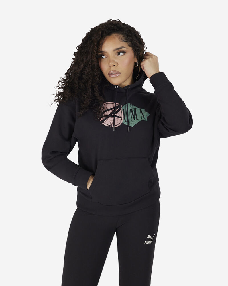 PUMA Classics Now and Then Graphic Hoodie 62406201 Black 1