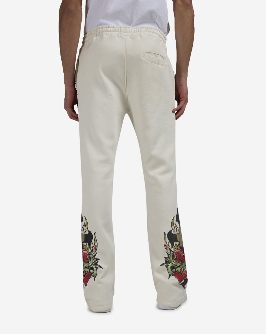 Shop Ed Hardy Mary Fleece Pants EHM80068RS-IVY cream | SNIPES USA