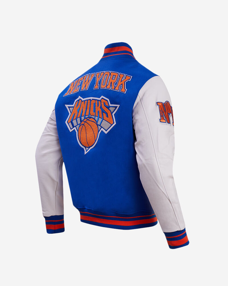 PRO STANDARD New York Knicks Retro Classic Rib Wool Varsity Jacket BNK656096-RYO Blue 3