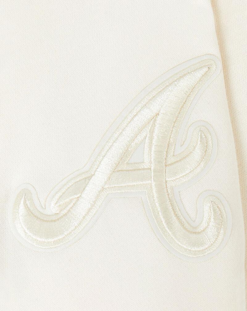 PRO STANDARD Big Boys' Atlanta Braves Neutral Fleece Pull Over Hoodie LABB5315037-EGG cream 2