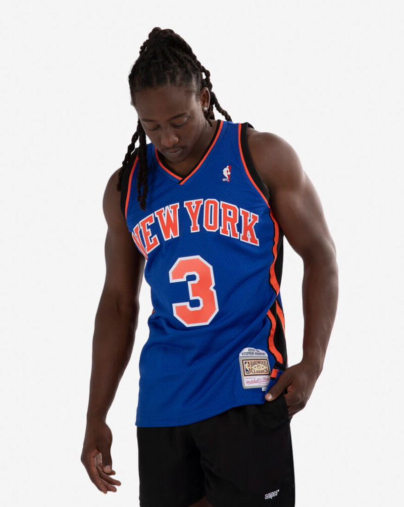 Mitchell & Ness New York Knicks Stephon Marbury 2005-2006 Swingman Jersey SMJYGS18443-NYKROYA05SMB Blue 1