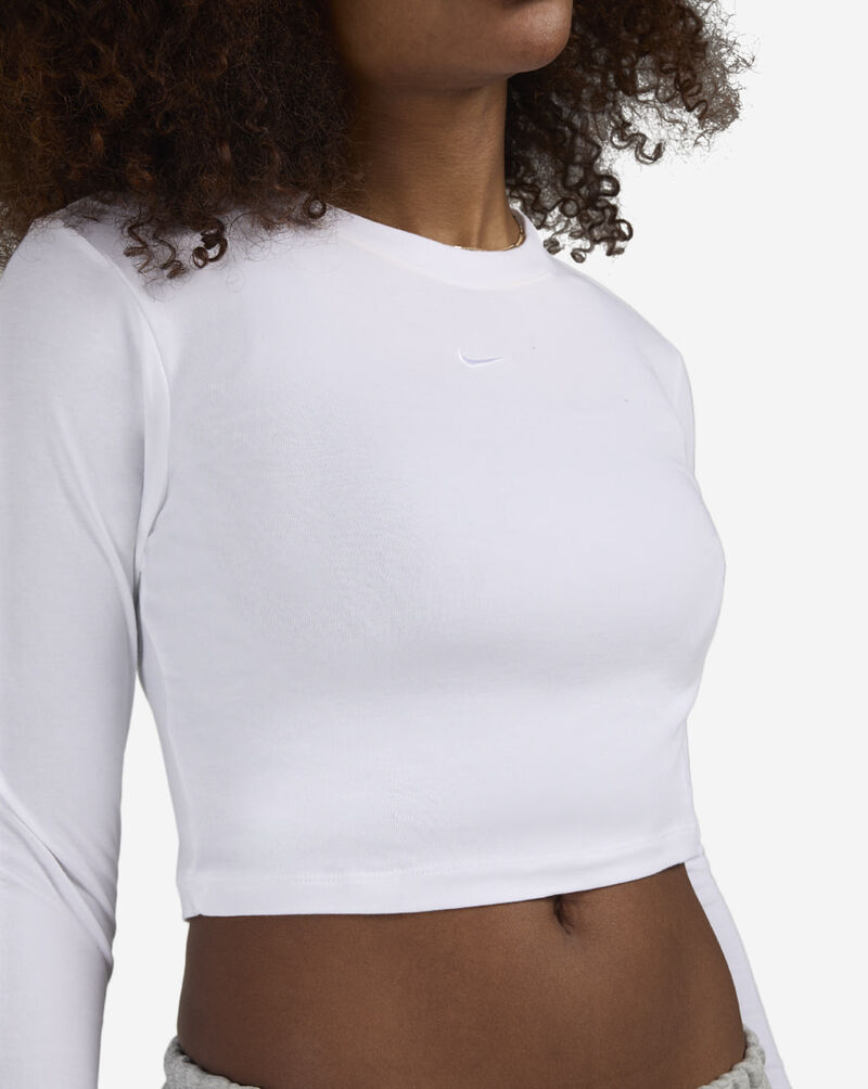 Nike NSW Chill Knit Slim Long-Sleeve Cropped Top HF5322-100 White 3