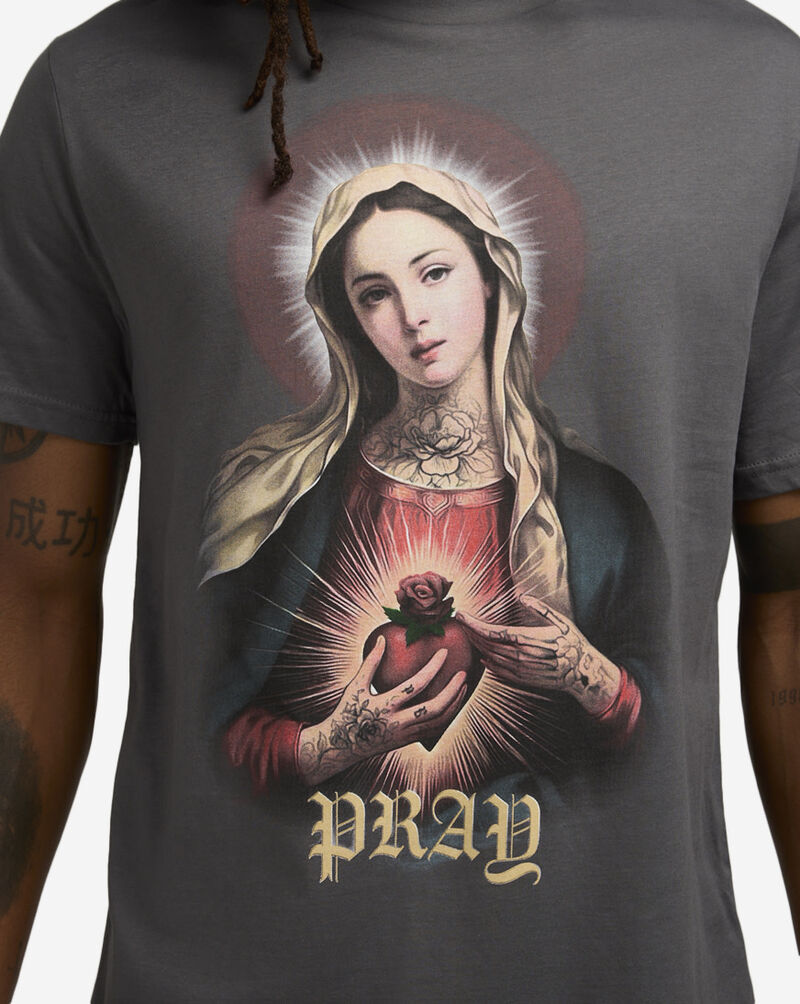 Graphic Tees Pray Mary Heart Tee MT3025-US-DK Grey 3