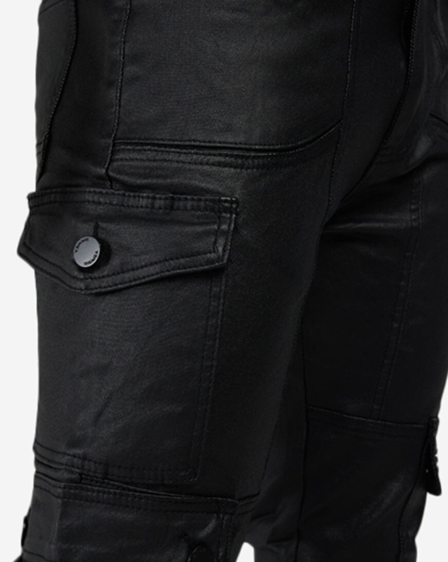 Shop WAIMEA Waxed Cargo Jeans M8308T-BLK black | SNIPES USA
