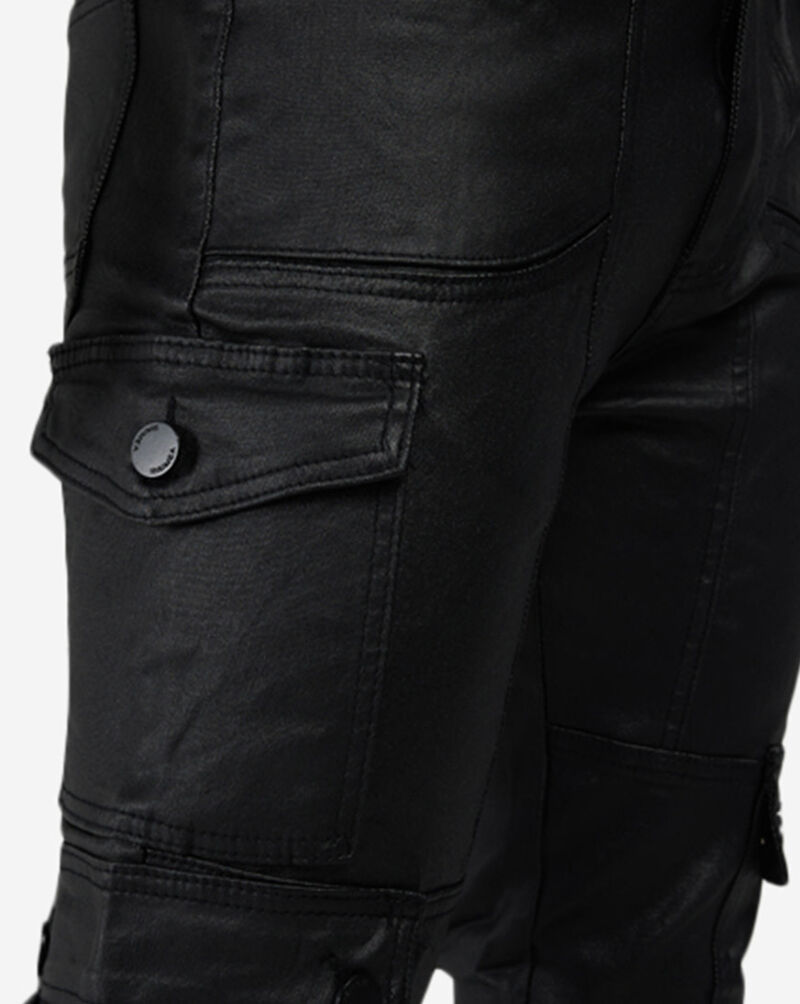 WAIMEA Waxed Cargo Jeans M8308T-BLK Black 3