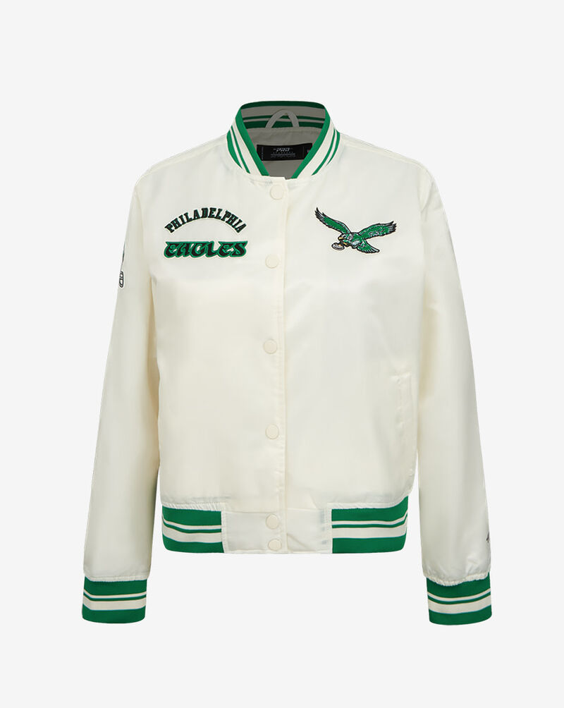 PRO STANDARD Philadelphia Eagles Retro Classic Rib Satin Jacket FPEU44148-EKG cream 1