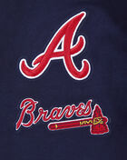 PRO STANDARD Atlanta Braves Classic Fleece Cropped Pull Over Hoodie  LABC34341-MDN Blue 4