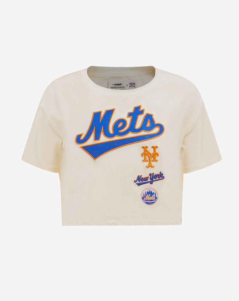 PRO STANDARD New York Mets Retro Short Sleeve Classic Boxy Tee  LNMA314491-EGG cream 1