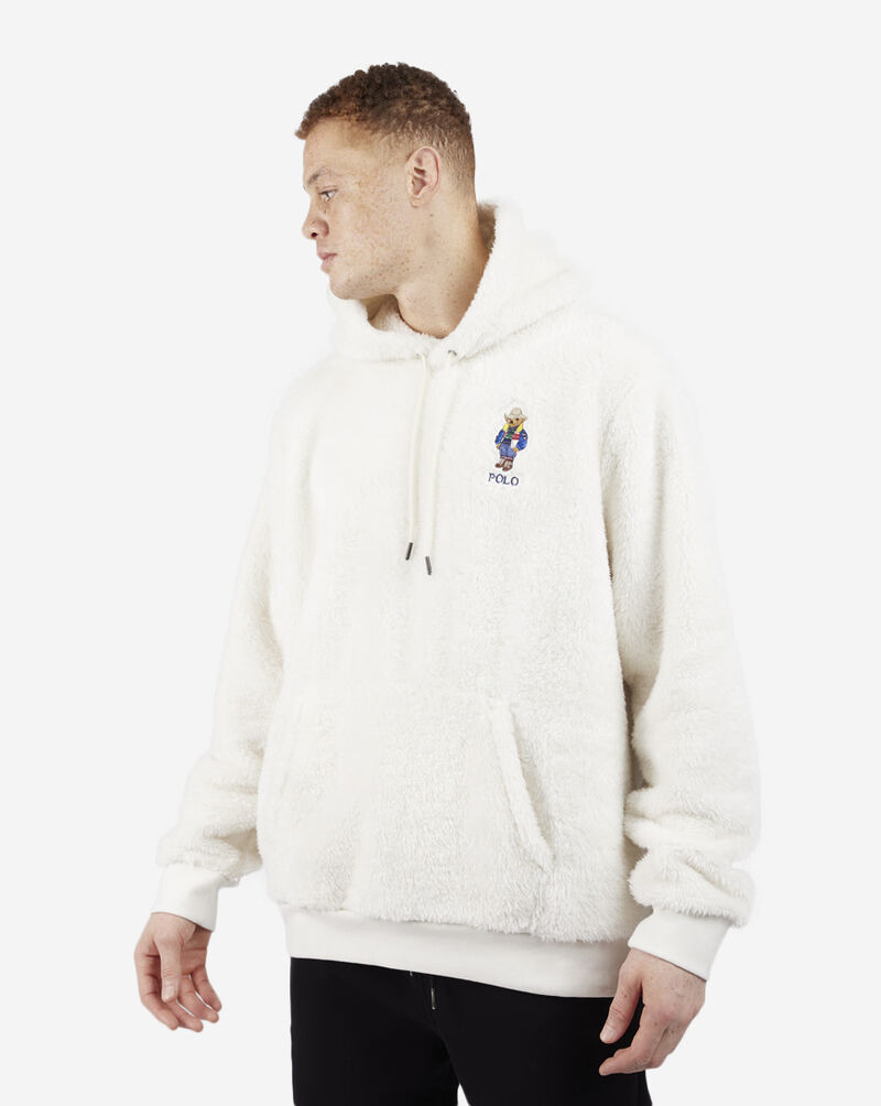 Shop Polo Ralph Lauren Polo Curly High Pile Pullover Hoodie  710853353002-CRM white | SNIPES USA