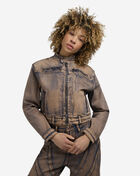 Colored Washed Moto Denim Jacket 